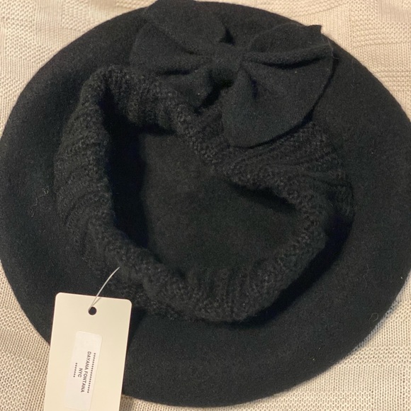 Bow Wool Berets Hat - Picture 7 of 8